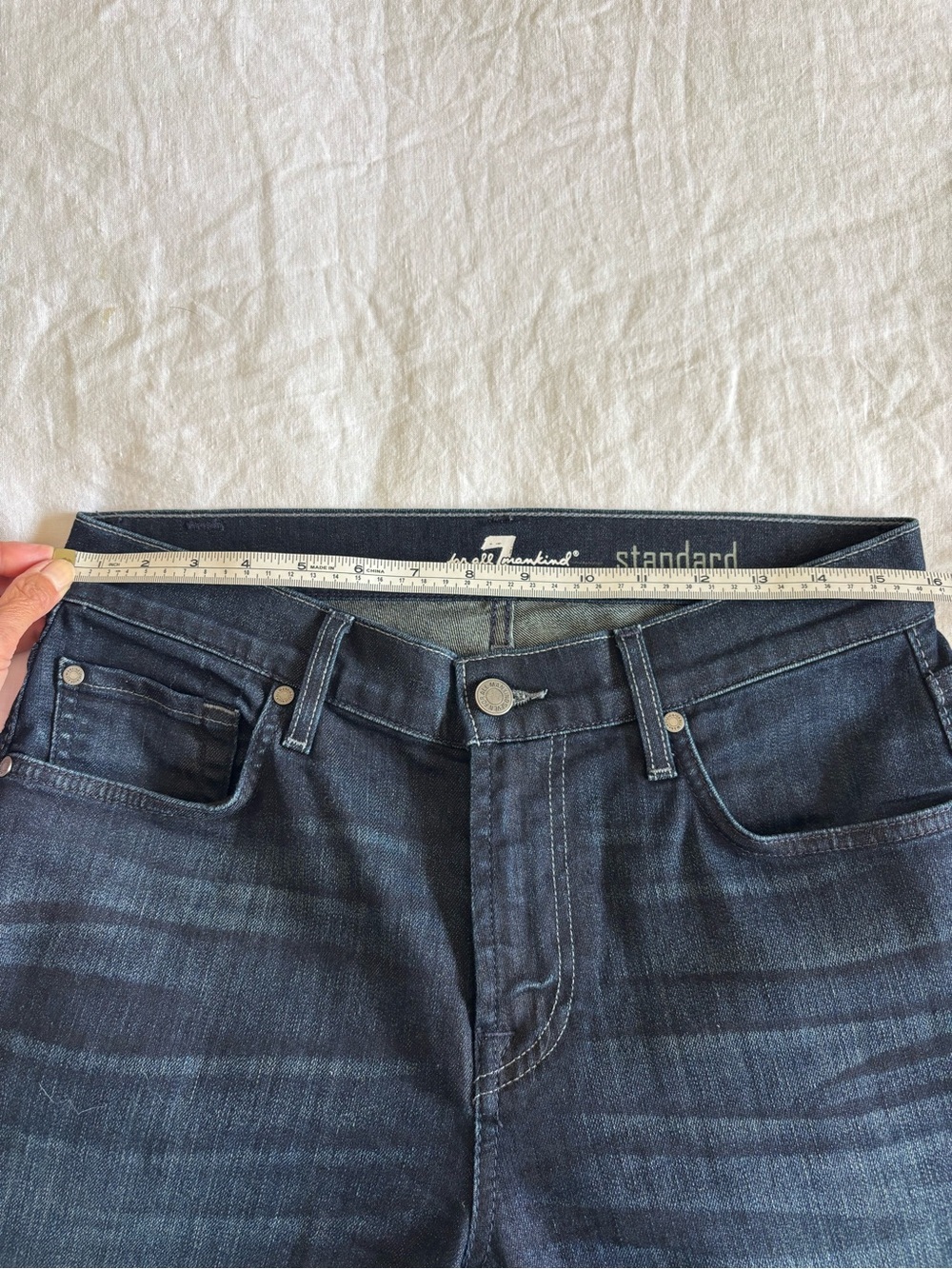 7 For All Mankind Women’s Dark Indigo Straight Jeans - Picture 13 of 13